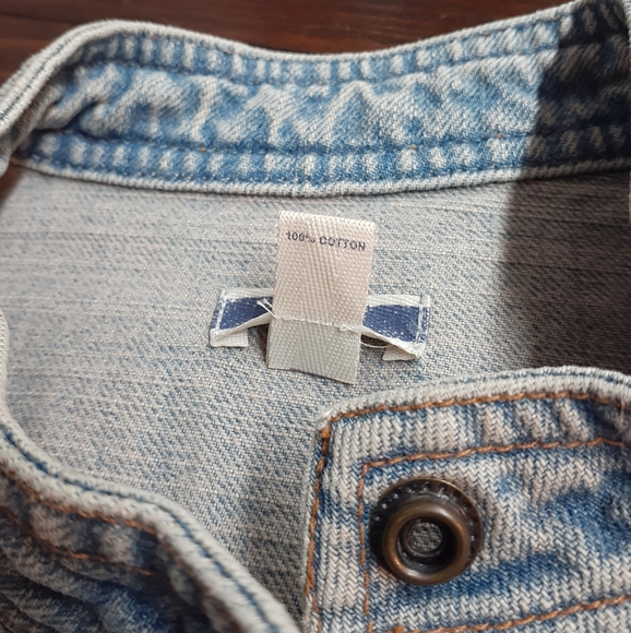 L*EXTRA 25% OFF* GAP Mandarin Collar Denim Jacket - Picture 2 of 12